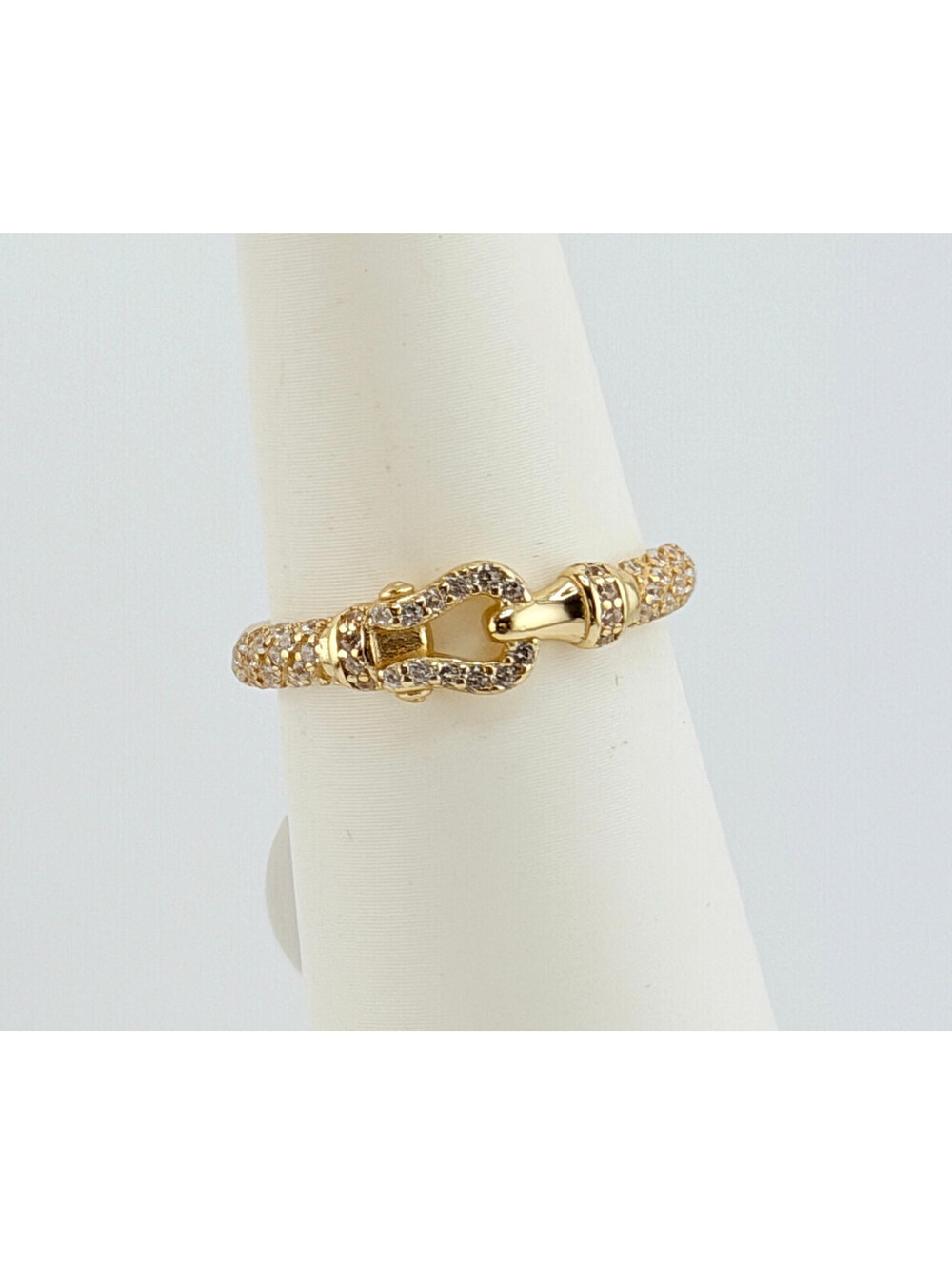 Bomb Party Vermeil Ring Sz 8 "Power Move Ring” CZ on .925 W/ Gold